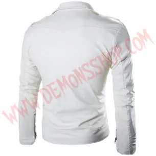 Chaqueta Cruzada Biker Blanca 2