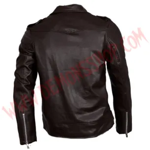 Chaqueta Cruzada Biker Marron 2