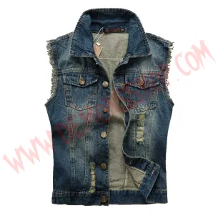 Chaleco Vaquero Azul Roturas