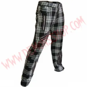 Pantalon Punk Zip Tartan Blanco