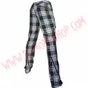 Pantalon Punk Zip Tartan Blanco
