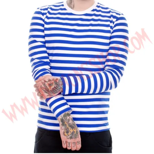 Camiseta ML Rayas Azules y Blancas