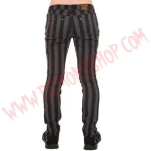 Pantalon Elastico Pitillo Raya Gruesa Gris 2