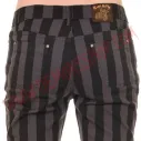 Pantalon Elastico Pitillo Raya Gruesa Gris