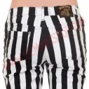 Pantalon Elastico Pitillo Raya Gruesa Blanco