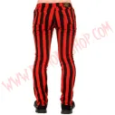 Pantalon Elastico Pitillo Raya Gruesa Rojo