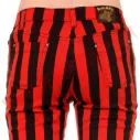 Pantalon Elastico Pitillo Raya Gruesa Rojo