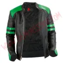 Chaqueta Mujer Old School de Cuero Verde