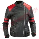 Chaqueta Mujer Old School de Cuero Roja