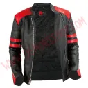 Chaqueta Mujer Old School de Cuero Roja