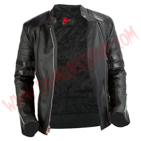 Chaqueta Mujer Old School de Cuero Negra
