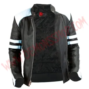 Chaqueta Mujer Old School de Cuero Blanca 2