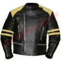 Chaqueta Old School de Cuero Amarilla