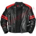 Chaqueta Old School de Cuero Roja