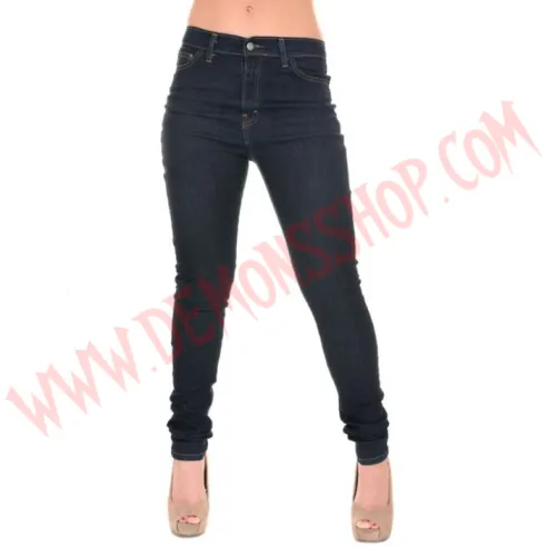 Pantalon Elastico Pitillo Vaquero Tiro Alto