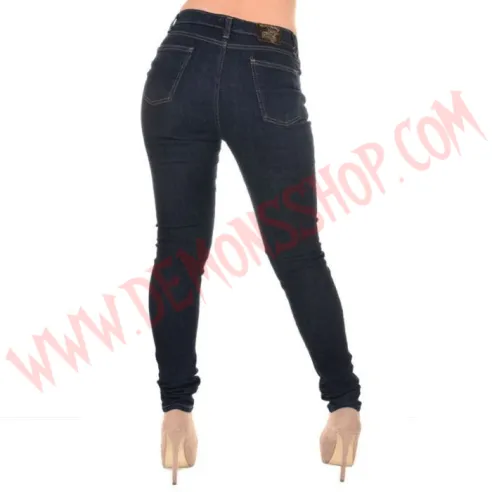 Pantalon Elastico Pitillo Vaquero Tiro Alto