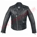 Chaqueta de Cuero Cruzada Rombos