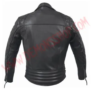 Chaqueta de Cuero Cruzada Rombos 2