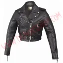 Chaqueta Mujer de Cuero Cruzada Torera