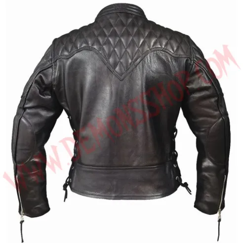 Chaqueta Mujer de Cuero Cruzada Diamond
