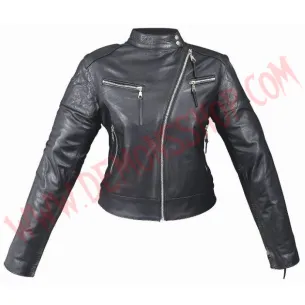 Chaqueta Mujer de Cuero Venus Negra