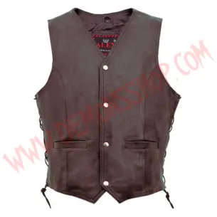 Chaleco de Cuero Motorcycle Route 66 2