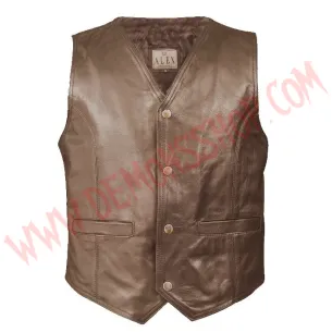 Chaleco de Cuero Liso Waxy