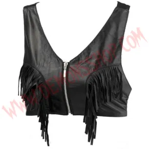 Corpiño Mujer de Cuero Flecos