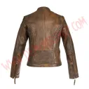 Chaqueta Mujer de Cuero Refuerzos Waxy