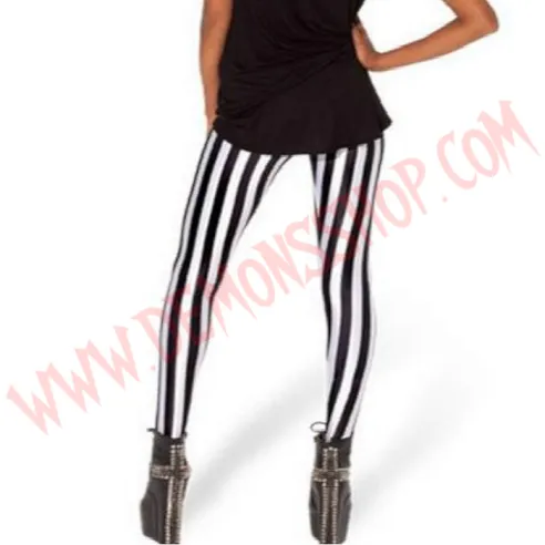 Leggings Rayas Blancas Gruesas