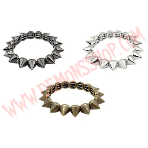 Pulsera Elastica Pinchos Dorada
