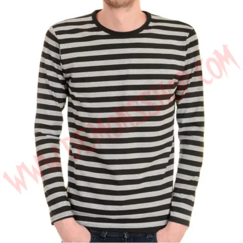 Camiseta ML Rayas Negras y Gris