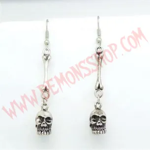 Pendientes Skulls Plateados