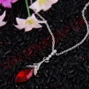 Colgante Rhinestone Drop Rojo