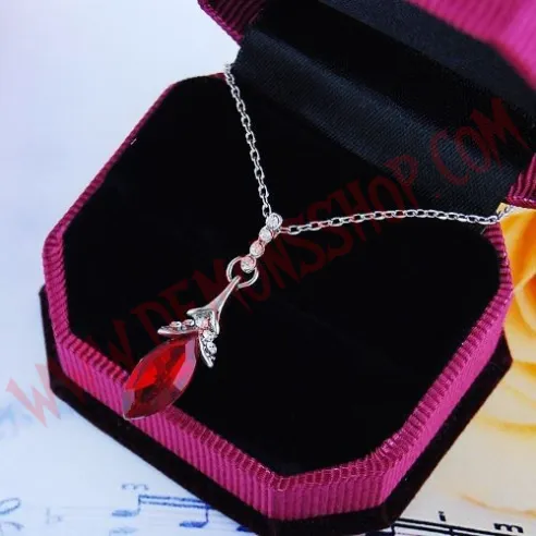 Colgante Rhinestone Drop Rojo