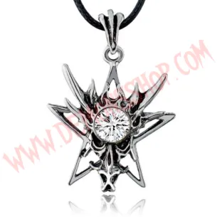 Colgante Dragon Star Rhinestone Blanca