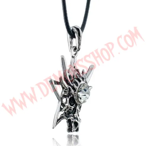 Colgante Dragon Star Rhinestone Blanca