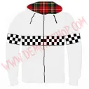Sudadera Cremallera Ska Damero Blanca