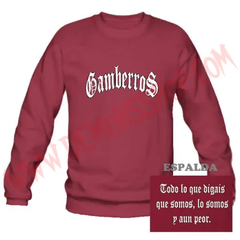 Sudadera Gamberros Clásica Sin Capucha (Granate)