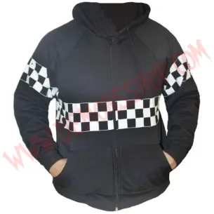 Sudadera Cremallera SKA Damero Negra