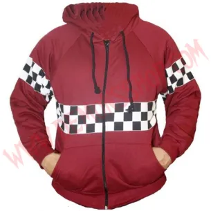 Sudadera Cremallera SKA Damero Granate