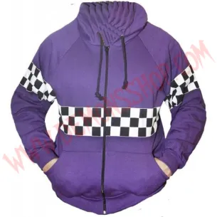 Sudadera Cremallera SKA Damero Morado