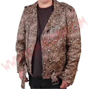 Chaqueta Clasica de Cuero Fakesnake