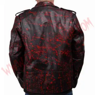 Chaqueta Clasica de Cuero red blood splatter 2