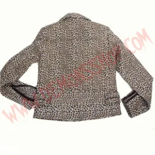 Chaqueta Mujer Clasica de Cuero Leo printed 2