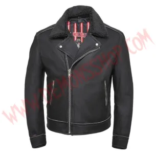 Chaqueta de Cuero Cruzada Ohio Moto