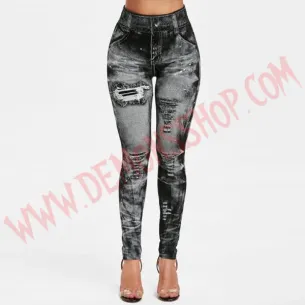 Leggings Vaquero Desgastado negro