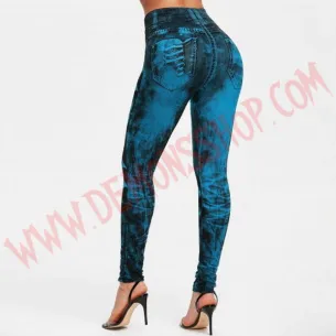 Leggings Vaquero Desgastado azul 2