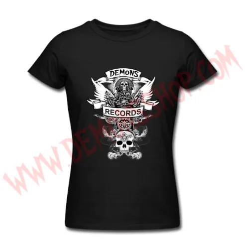 Camiseta Chica MC Alas Demons Records