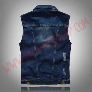 Chaleco Vaquero Azul Dorado 2